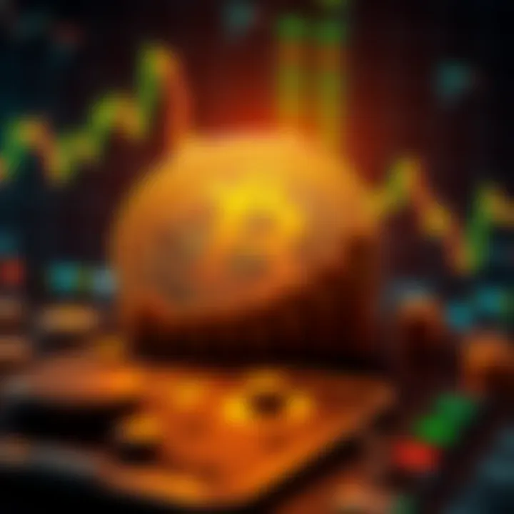 A visual representation of BitGo going public, featuring a Bitcoin symbol and stock market elements in the background.