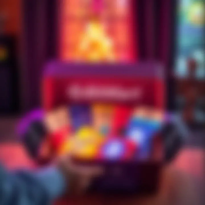 Opening the BitMart 8th Anniversary Gift Set A person unboxing a colorful gift set with eight unique items celebrating BitMart's anniversary