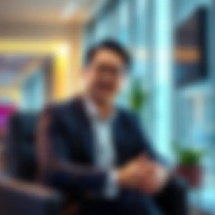 BitMart CEO Nenter Chow sitting in an office, discussing cryptocurrency and financial infrastructure.