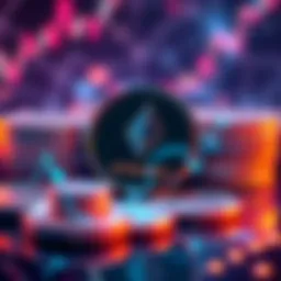 A digital representation of Ethereum coins with a graph showing growth, symbolizing BitMine's significant investment during a bear market.