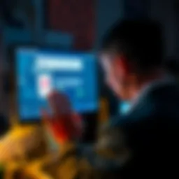 A frustrated person looking at a computer screen with a frozen account notification from Bitstamp, focusing on an old deposit.