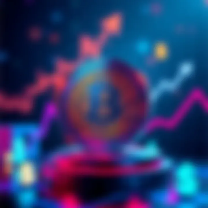 A digital coin with the name Bitto Jean, surrounded by upward trending graphs and dollar signs, symbolizing growth in the cryptocurrency market.