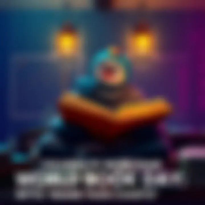 Bitto enjoying a book while sitting at a desk with charts in the background