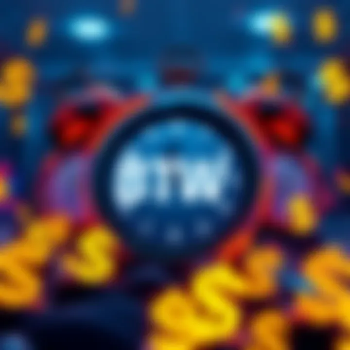 A visual announcement showing the launch of Bitway trading on BitMart, with clocks indicating the trading times and dollar signs symbolizing crypto trading.