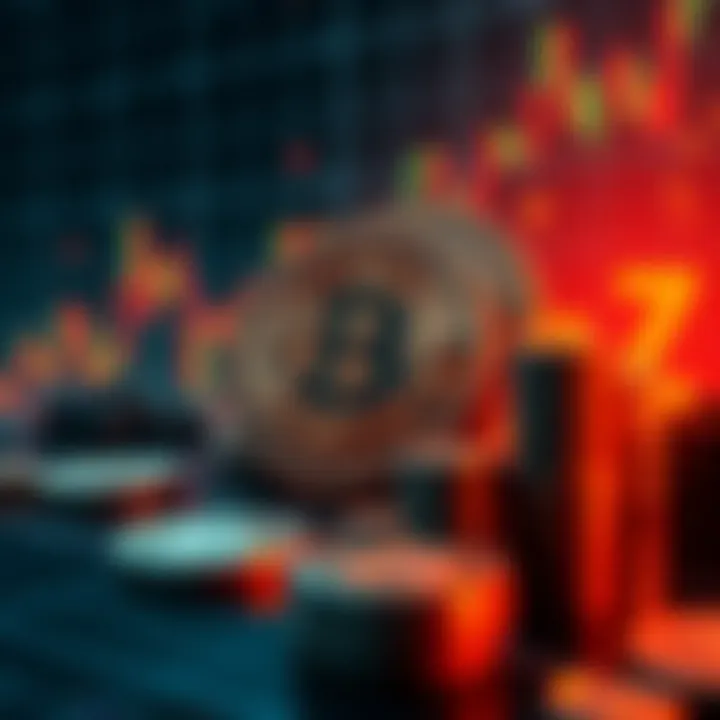 BlackRock Bitcoin Holdings Representation of BlackRock's significant Bitcoin holdings with a visual of Bitcoin symbols and a financial graph.