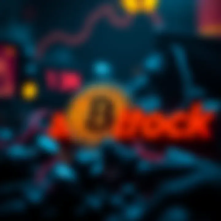 BlackRock logo with Bitcoin logo, highlighting a $78M investment as retail sentiment declines.