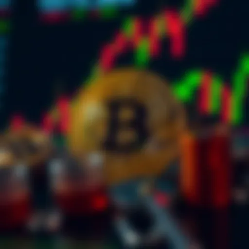 BlackRock Bitcoin Investment BlackRock's logo next to a Bitcoin symbol with financial charts in the background