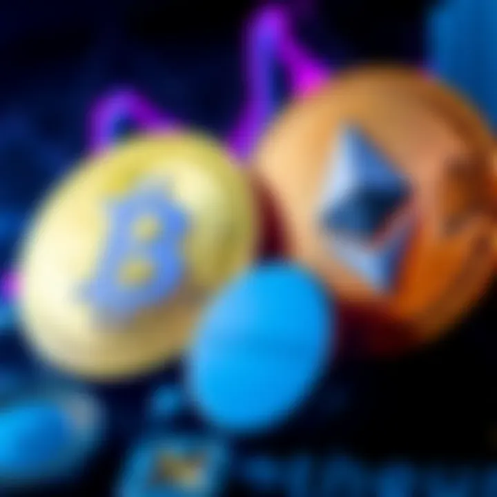 A visual representation of Bitcoin and Ethereum symbols with the BlackRock logo, highlighting the investment in cryptocurrencies.