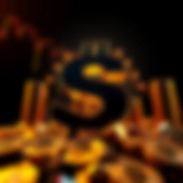 A graphic showing a large dollar sign with Bitcoin symbols, representing BlackRock's $1.1 billion investment in cryptocurrency.