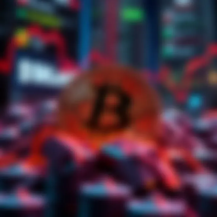 A visual representation of BlackRock selling off cryptocurrency assets, illustrating financial decline and market concerns.