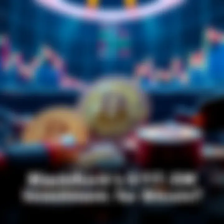 A visual representation of BlackRock's investment in Bitcoin, featuring financial charts and symbols of Bitcoin, highlighting institutional interest in cryptocurrency.