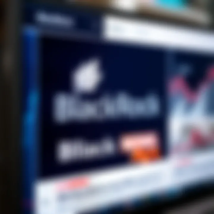 A close-up of a news article on a computer screen showing BlackRock's logo and recent headlines about its controversies.