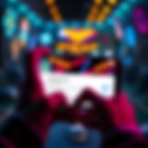 A person using a Samsung Galaxy S24 device while settings are opened to block game ads