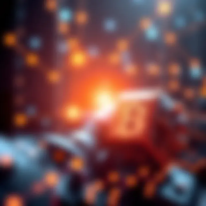 Blockchain and AI Integration A visual representation of blockchain technology and artificial intelligence working together, symbolizing trust and verification in a digital world.