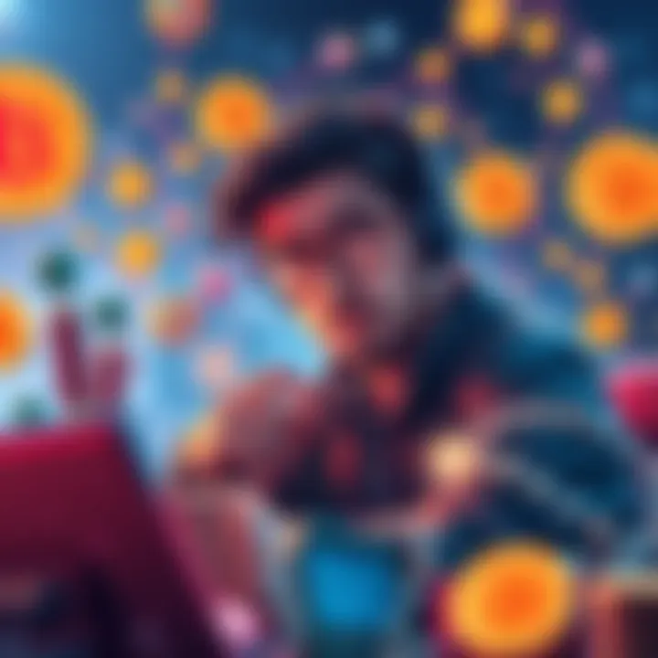 A developer contemplating blockchain options amidst various token elements