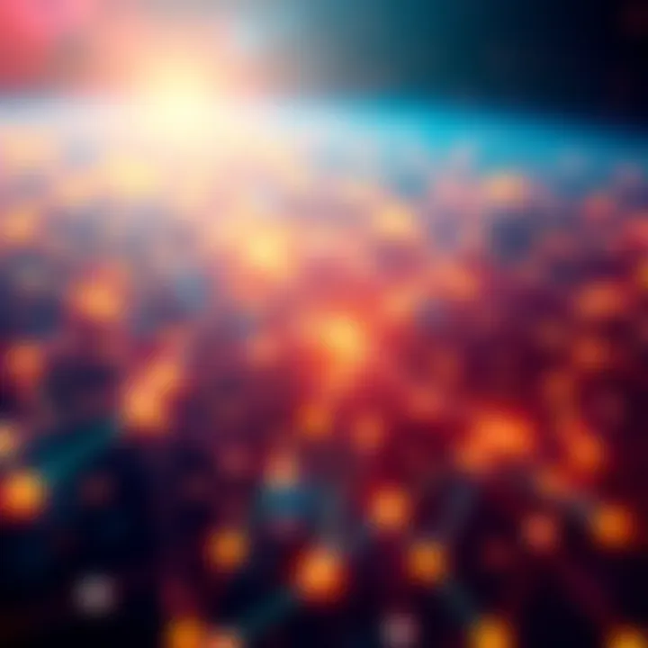 Blockchain Evolution A visual representation of a blockchain network with fast-paced transactions, symbolizing the shift to 1-minute block times in Bitcoin Cash.