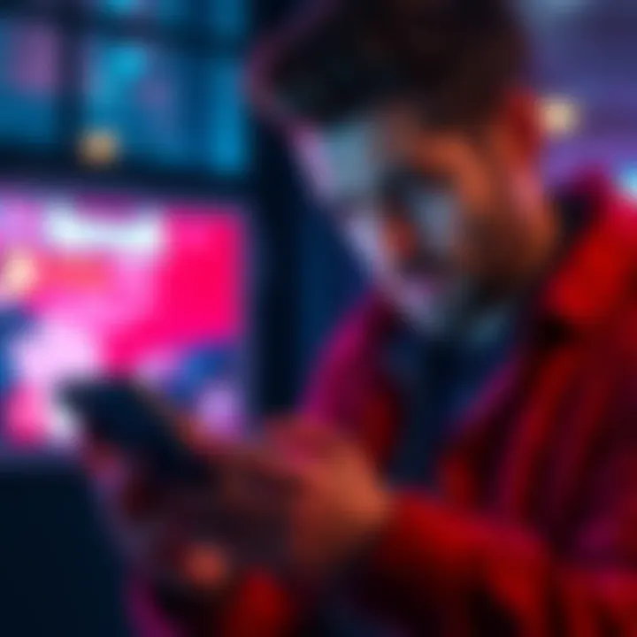 Frustrated customer looking at a blocked banking app on their phone