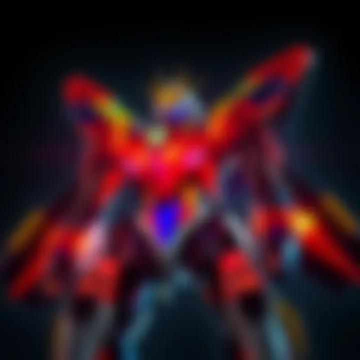 A detailed view of Blockees Evangelion Unit 01 showcasing its vibrant colors and unique design.