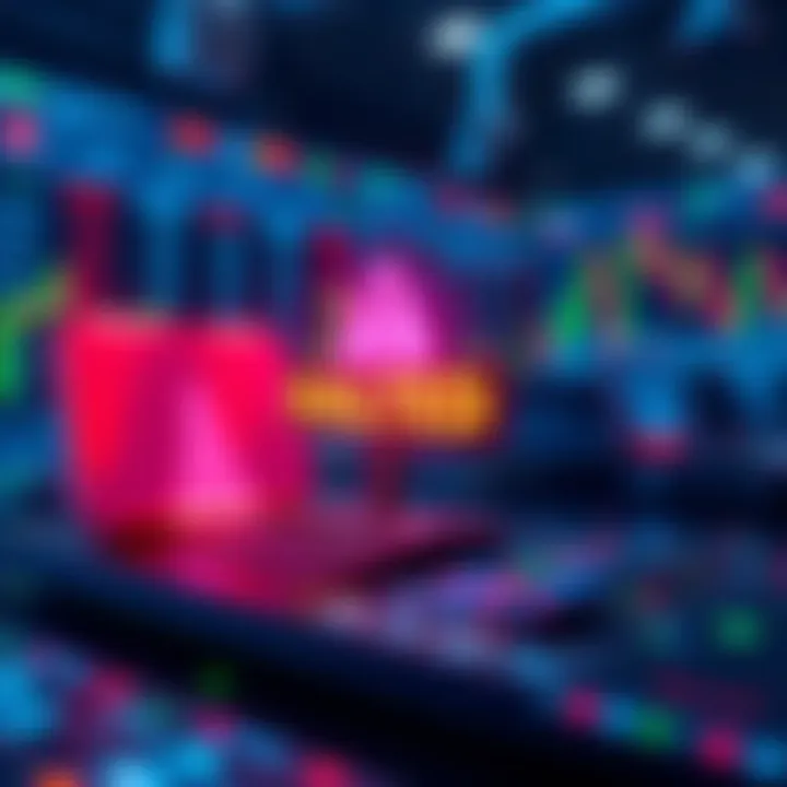 A digital representation of a trading platform with a warning sign indicating halted withdrawals