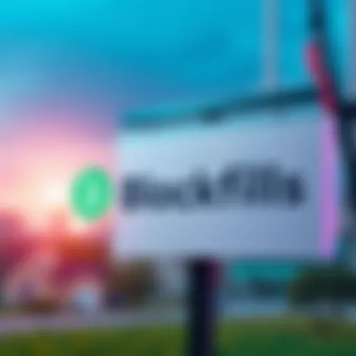 Blockfills logo with a for sale sign symbolizing the company's search for buyers after losses