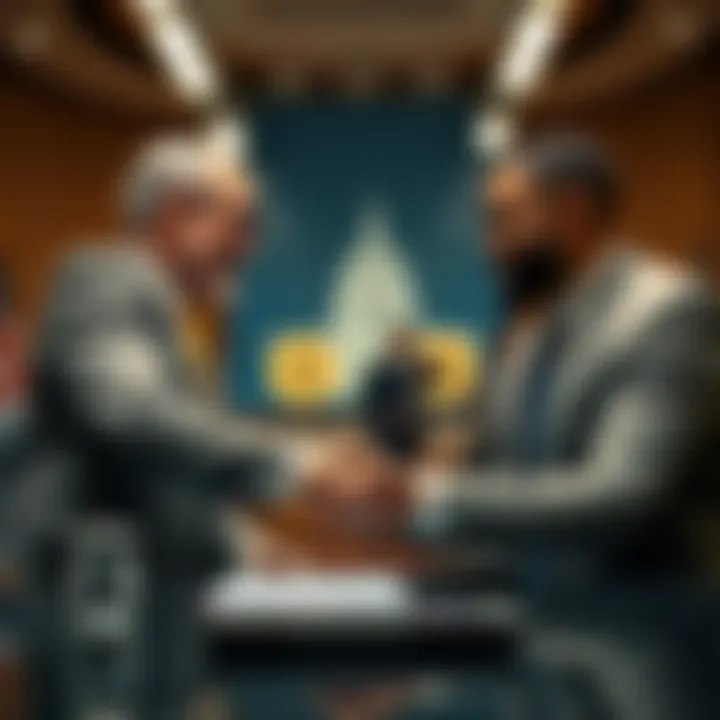 Bo Hines and Nayib Bukele shake hands during a meeting to discuss Bitcoin initiatives