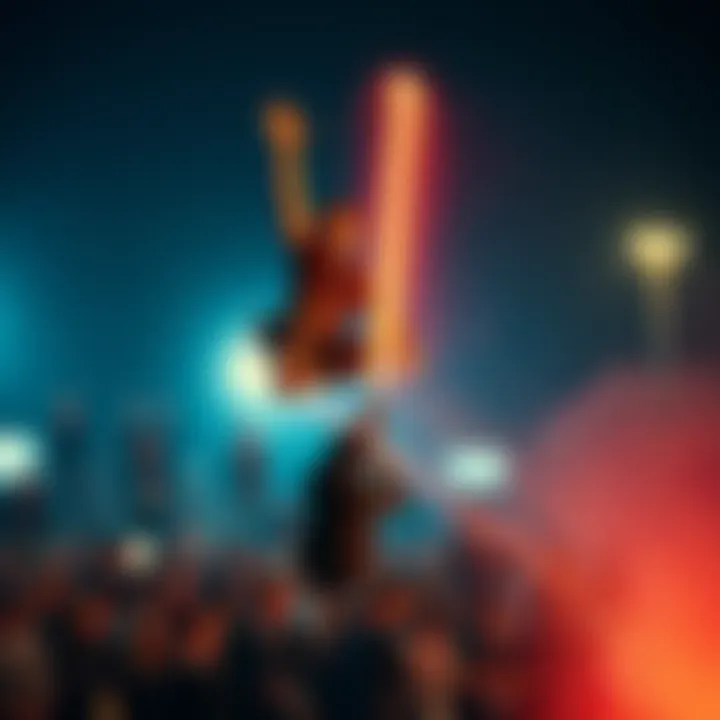 A person performing a daring stunt that draws attention from a crowd, symbolizing risk-taking and the thin line between foolishness and heroism.