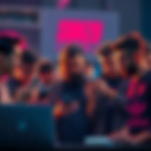 A group of frustrated people discussing the Bonzo Hack and its small bounty, looking disappointed with their phones and laptops in hand.