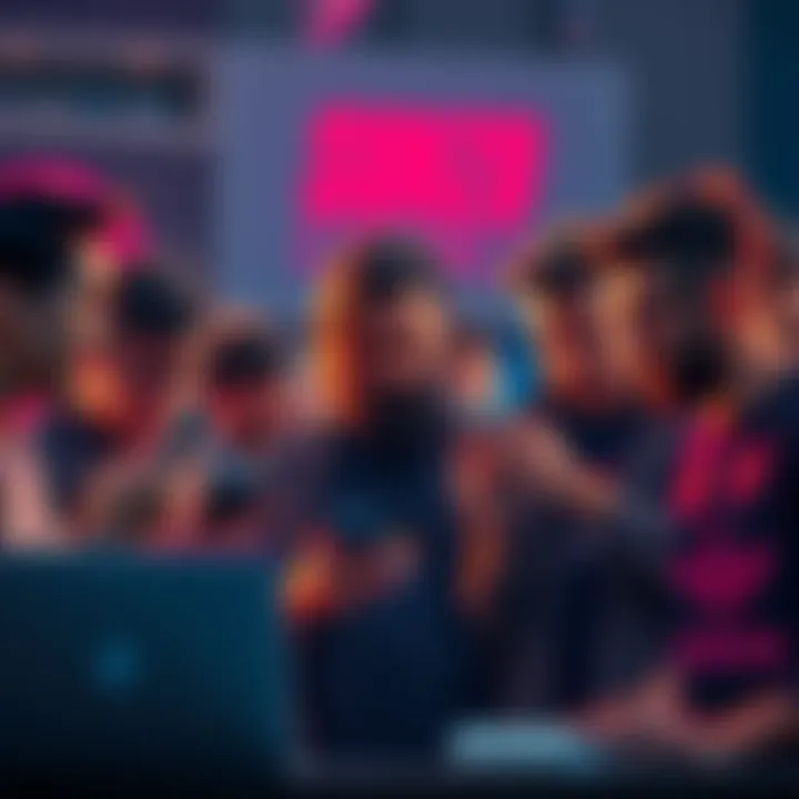 A group of frustrated people discussing the Bonzo Hack and its small bounty, looking disappointed with their phones and laptops in hand.