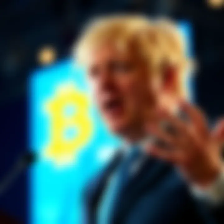 Former UK Prime Minister Boris Johnson criticizing Bitcoin as a Ponzi scheme during a speech