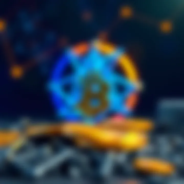 Borrow Stablecoins with Bitcoin on Cardano A representation of Bitcoin transforming into stablecoins with a Cardano logo in the background