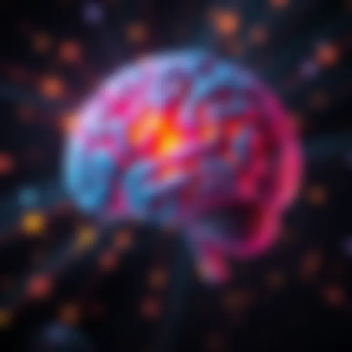 An illustration of a human brain with vibrant colors and light effects indicating full potential usage.