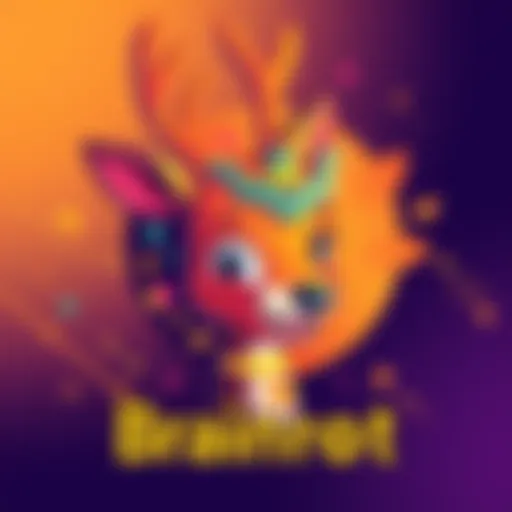 Brainrot Bambi logo A colorful logo featuring a cartoon deer with a playful expression and abstract patterns, symbolizing creativity in cryptocurrency ideas.