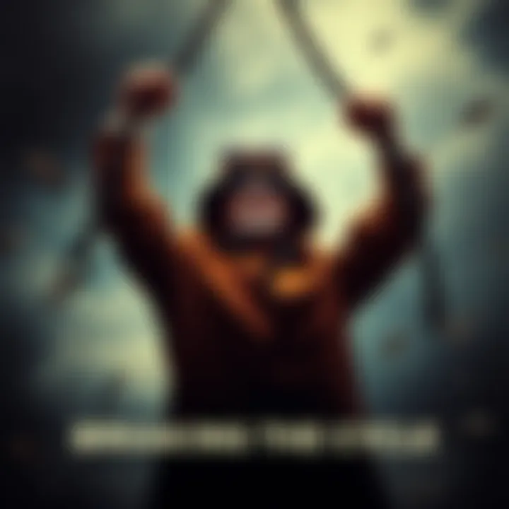 A person breaking chains symbolizing freedom from monotony