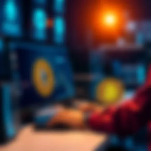 A person using a computer to swap Bitcoin for Ethereum, showcasing privacy in transactions.