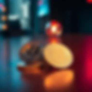 A close-up of two shiny Bitcoin coins resting on a wooden table, symbolizing investment and wealth in cryptocurrency.