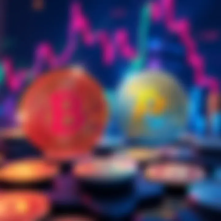 Exploring BTC Ownership Risks Illustration showing a contrast between ETF symbols and actual Bitcoin coins, depicting the complexities of swapping holdings