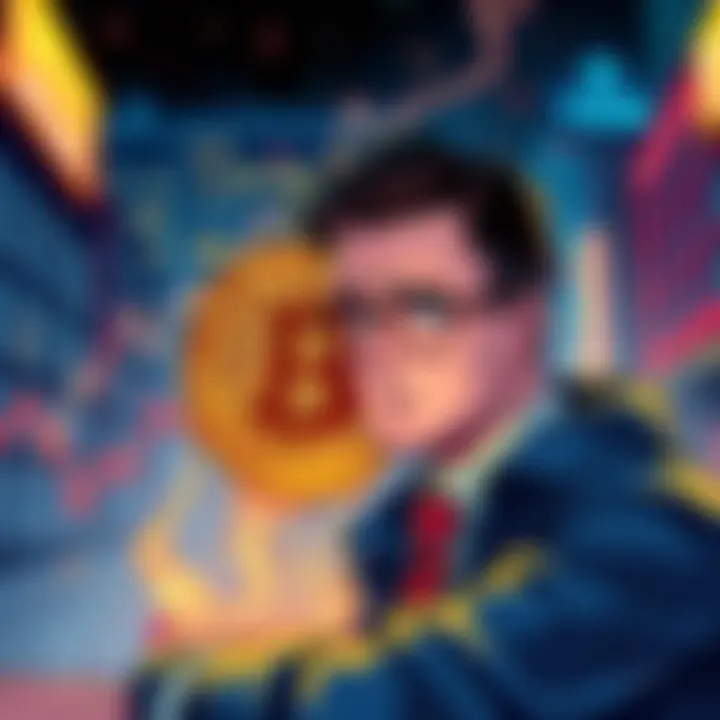 Illustration depicting a person struggling to understand Bitcoin's market movements amidst conflicting news predictions and price volatility.