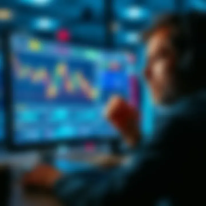 A trader concerned over a lost $67,000 in BTCC due to account exploit, with a focus on a computer screen showing trading charts and low liquidity pairs.