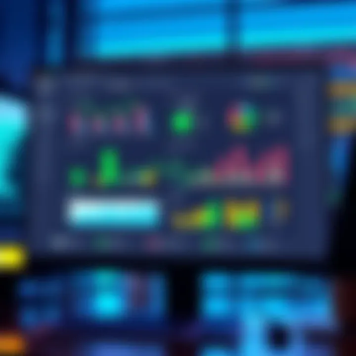 A computer screen displaying budget management tools with graphs and charts for tracking income and expenses
