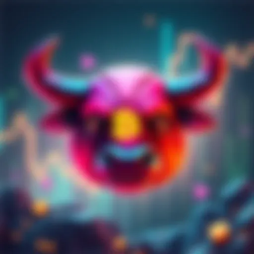 A vibrant bull emoji representing support for Bitto during the bull run, with a background showing rising digital assets.
