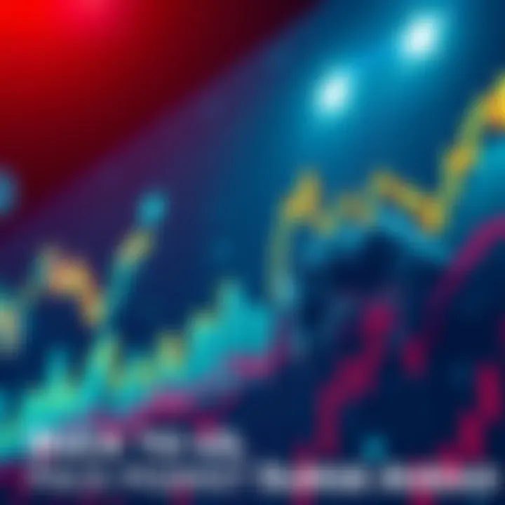 A graph showing rising stock prices with a bullish trend in the background