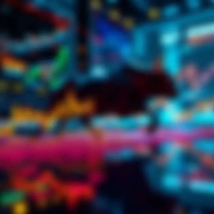 Graph showing upward trends in the stock market with bullish imagery