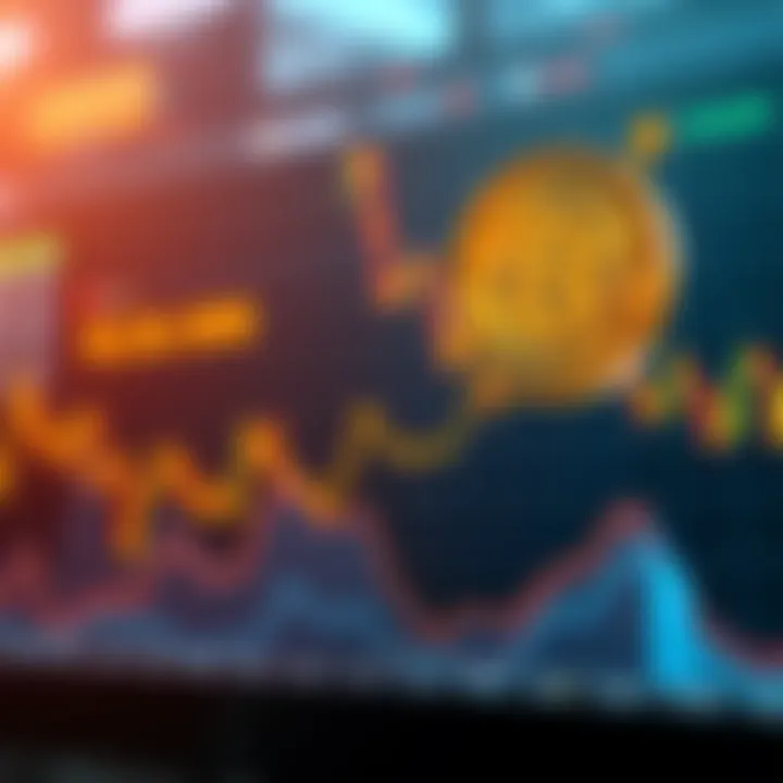 A rising graph showing Bitcoin's increasing value against a backdrop of market volatility indicators.