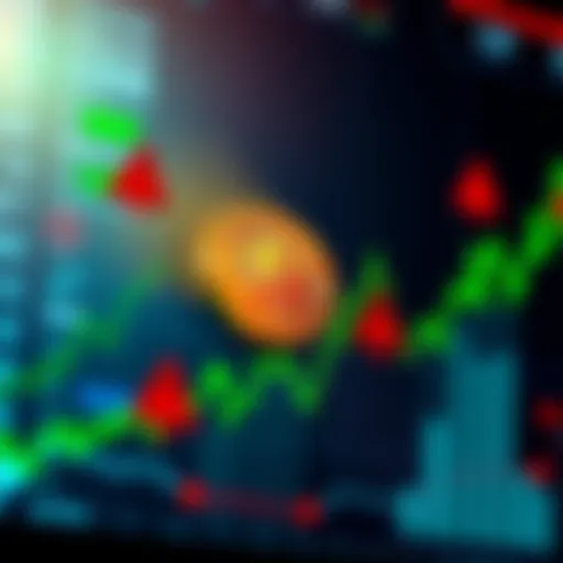 Bullish and Cautious Bitcoin Market Graph showing mixed market sentiment for Bitcoin, with green bullish trend and red caution signs indicating volatility and regulatory concerns