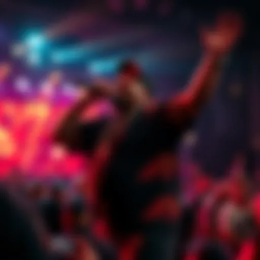 Busta Rhymes energizing the crowd during the 9/7 Flip Mode event
