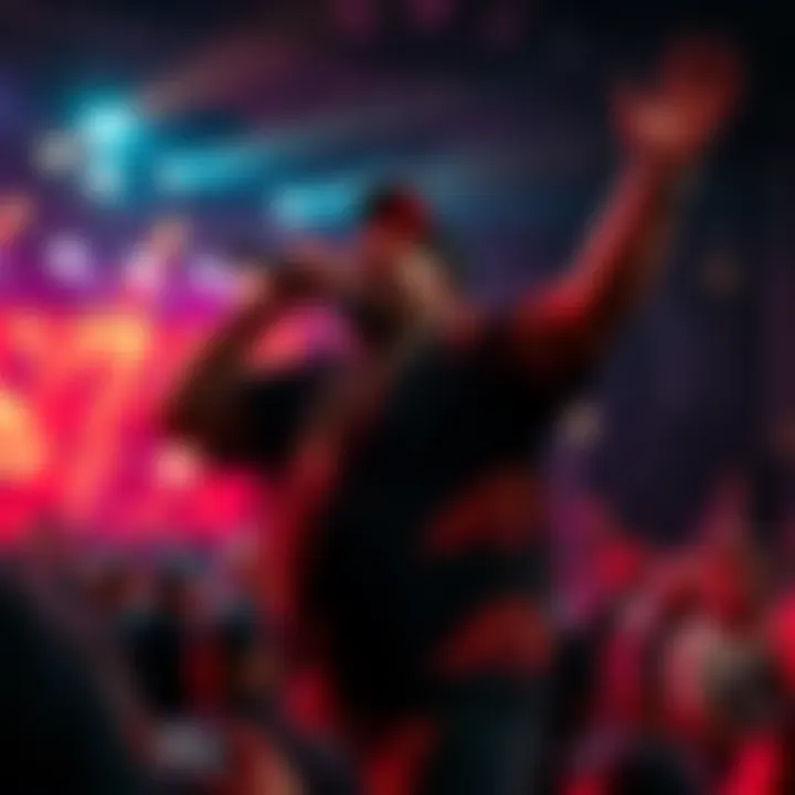 Busta Rhymes energizing the crowd during the 9/7 Flip Mode event