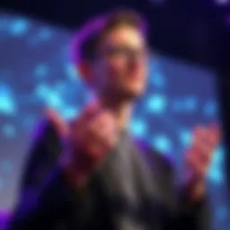 Vitalik Buterin giving a talk about the future of Ethereum and its market value