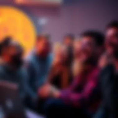 A group of people laughing and discussing on a forum about Buttcoin, highlighting the humor and generational differences.