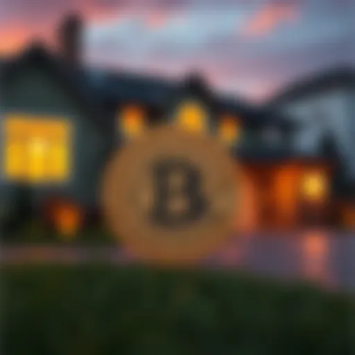 A graphic representation of Buttcoin representing new mortgage collateral options with a house in the background