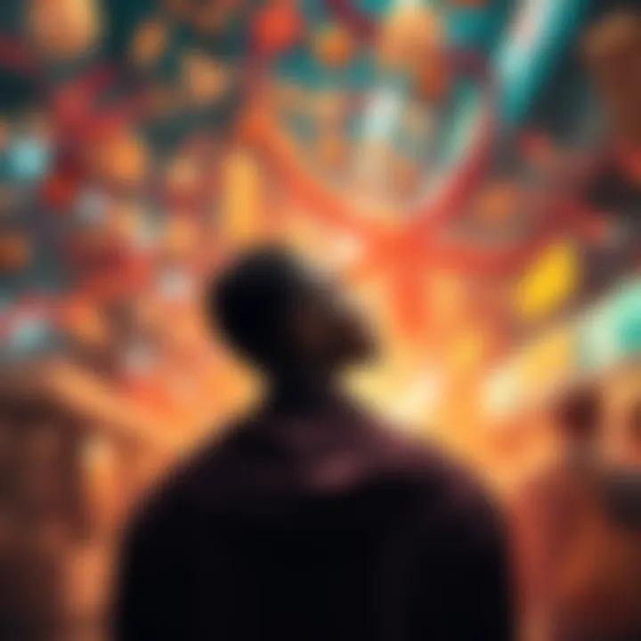 A person contemplating a purchase amidst a flurry of opportunities